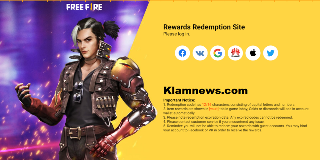 free fire redeem codes 20 August 2022 hurry